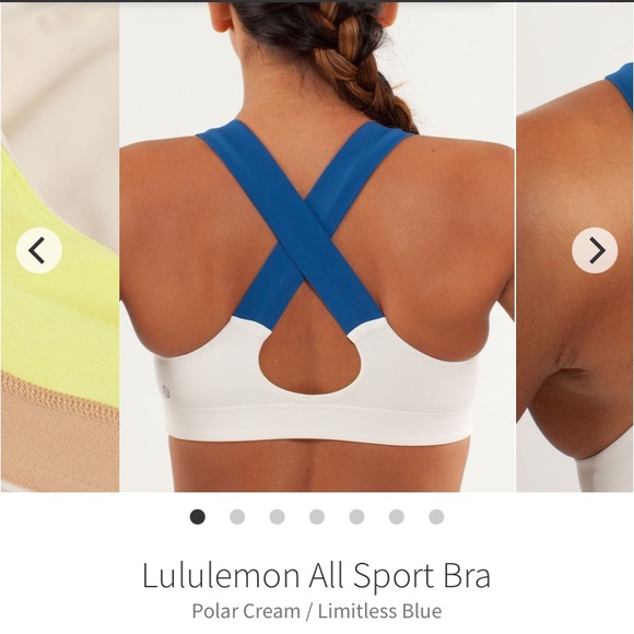 Lululemon All Sport Bra, white and blue. Small. Mesh, Power Luxtreme. - Picture 12 of 14